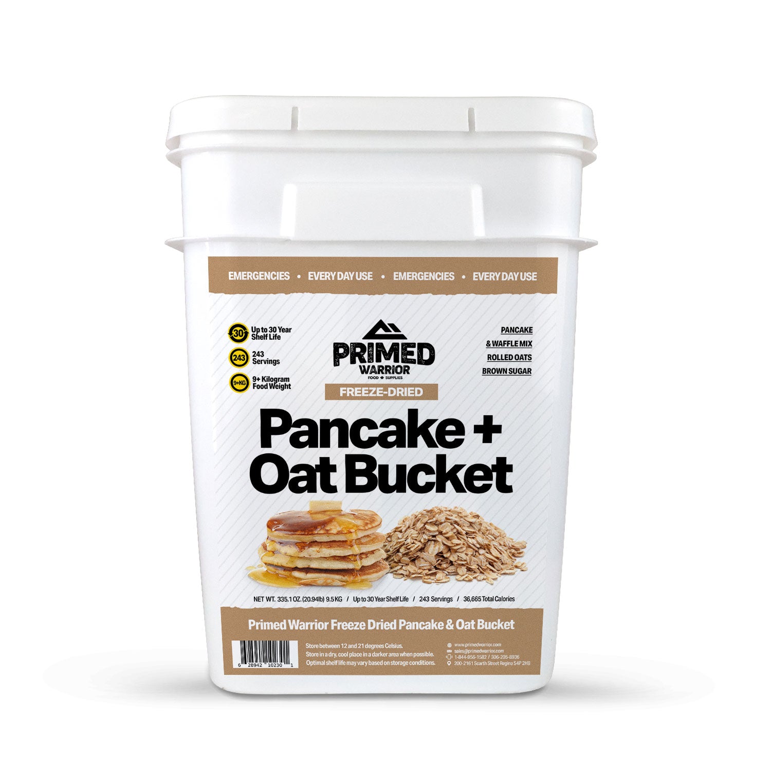 Primed Warrior Freeze Dried Pancake & Oats Bucket