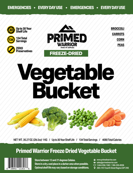 Primed Warrior Freeze Dried Vegetable Bucket