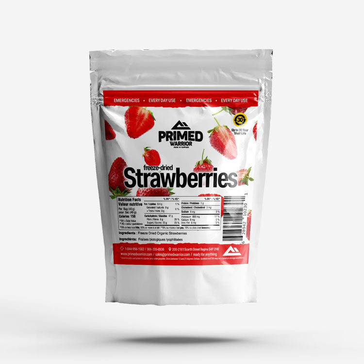 Primed Warrior Freeze Dried Sliced Organic Strawberries